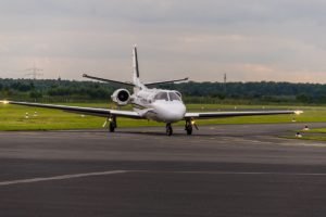 Citation Light Jet parked at FBO